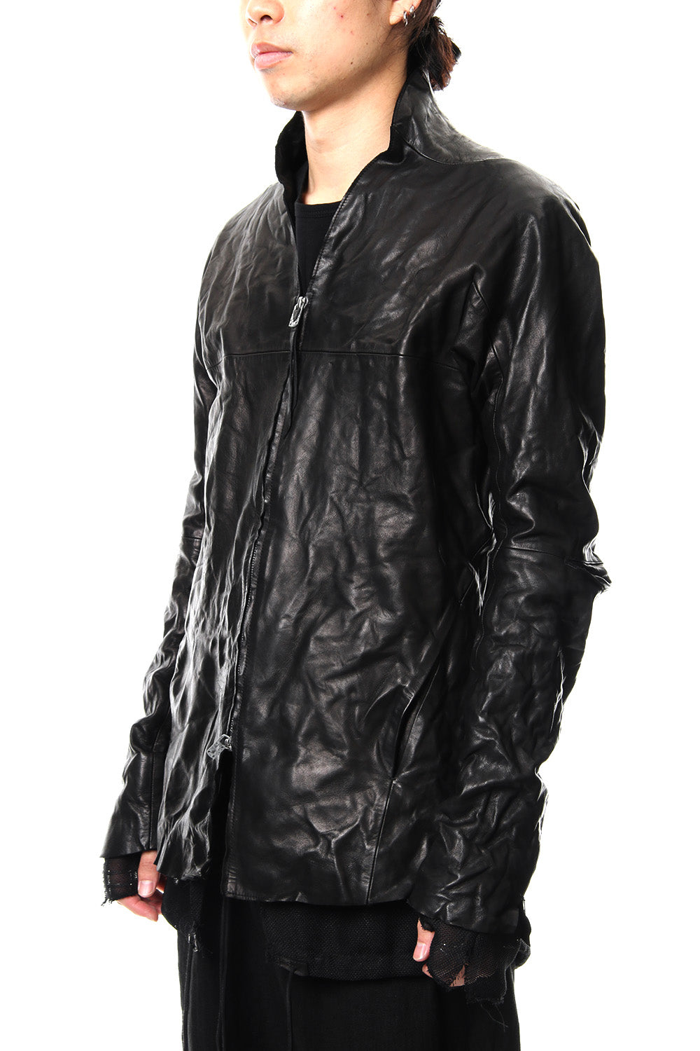 Horse leather zip up cardigan - ST105-0029S