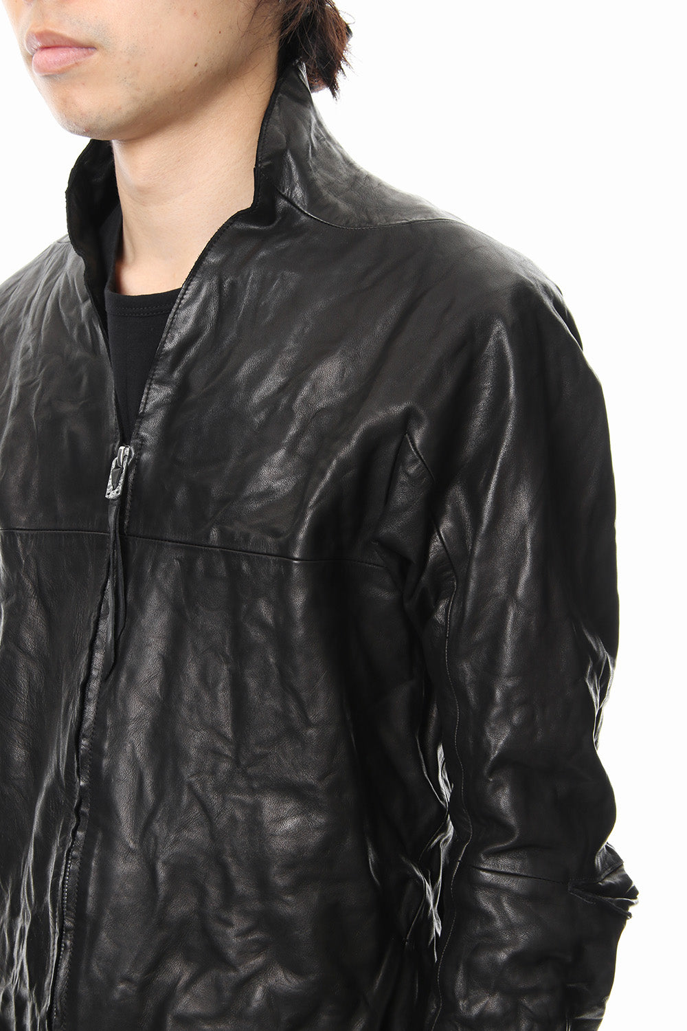 Horse leather zip up cardigan - ST105-0029S