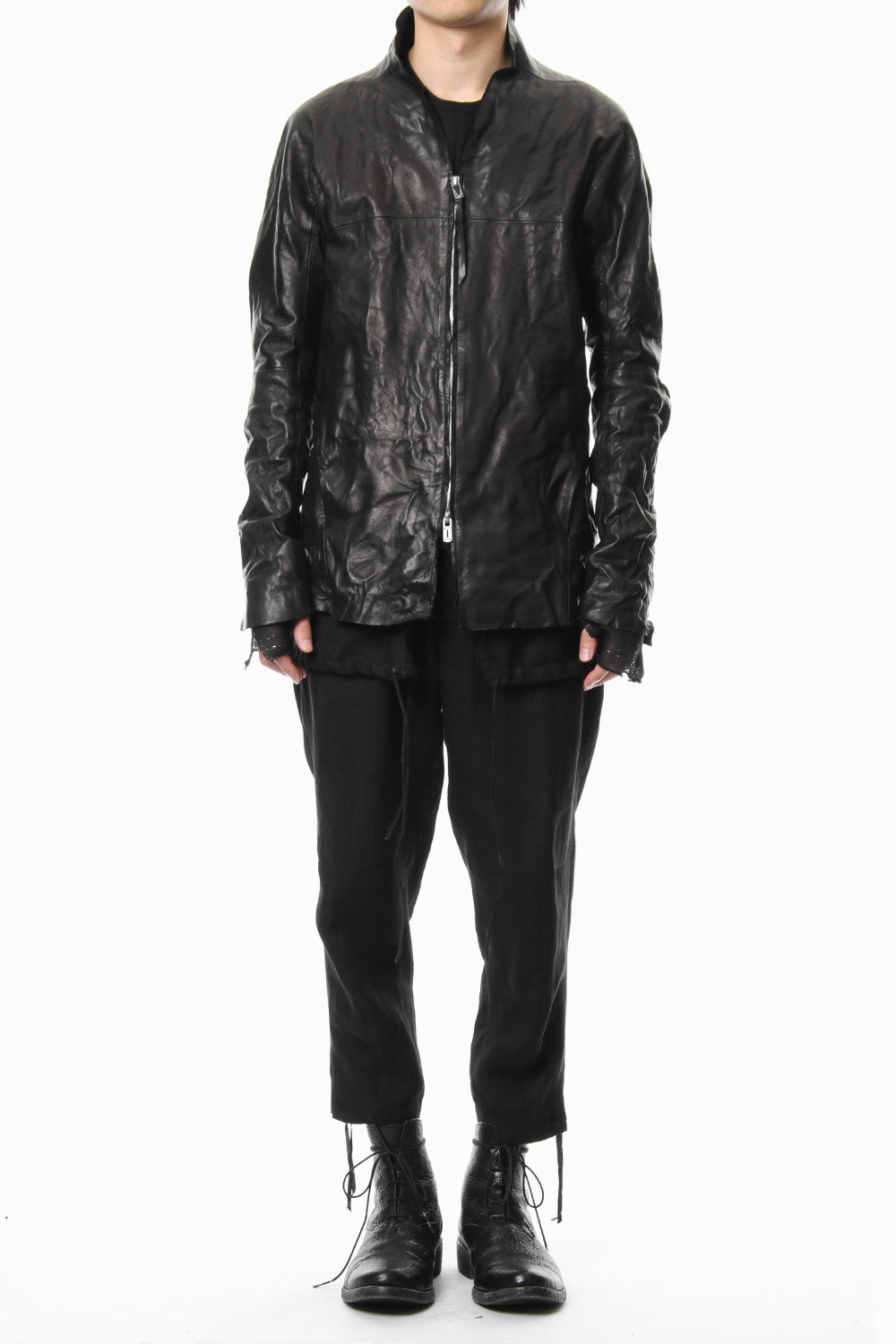 Horse leather zip up cardigan - ST105-0029S