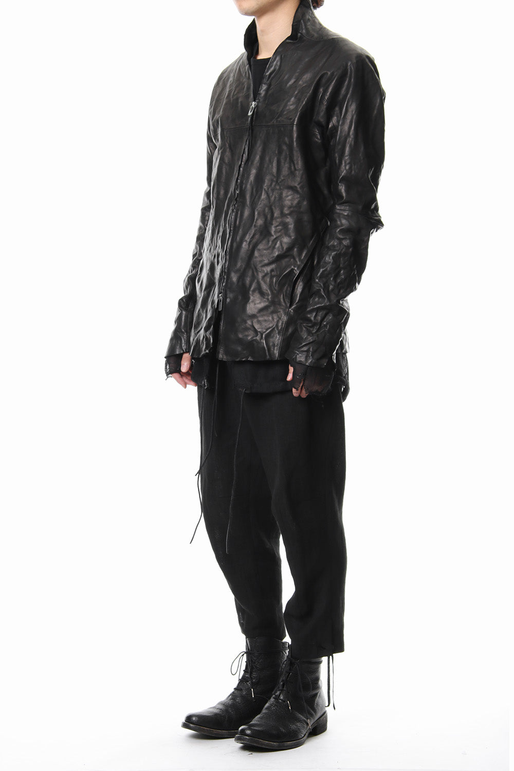 Horse leather zip up cardigan - ST105-0029S