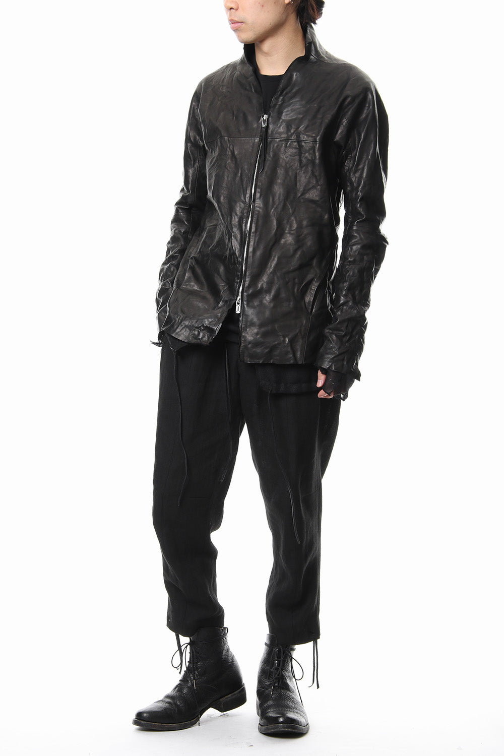 Horse leather zip up cardigan - ST105-0029S