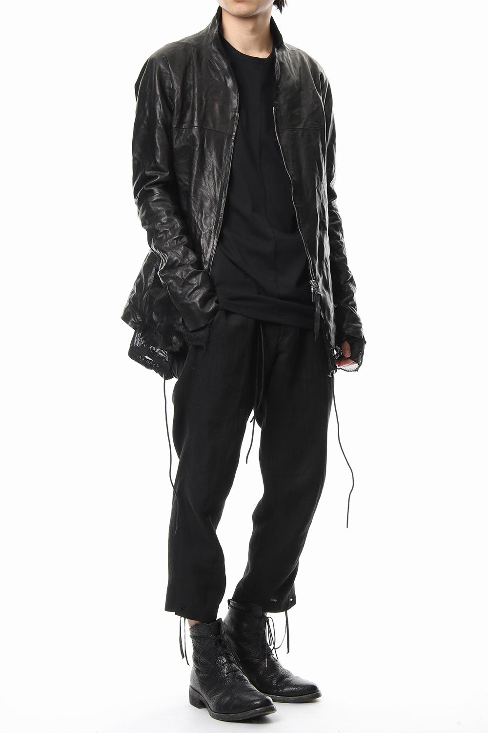 Horse leather zip up cardigan - ST105-0029S