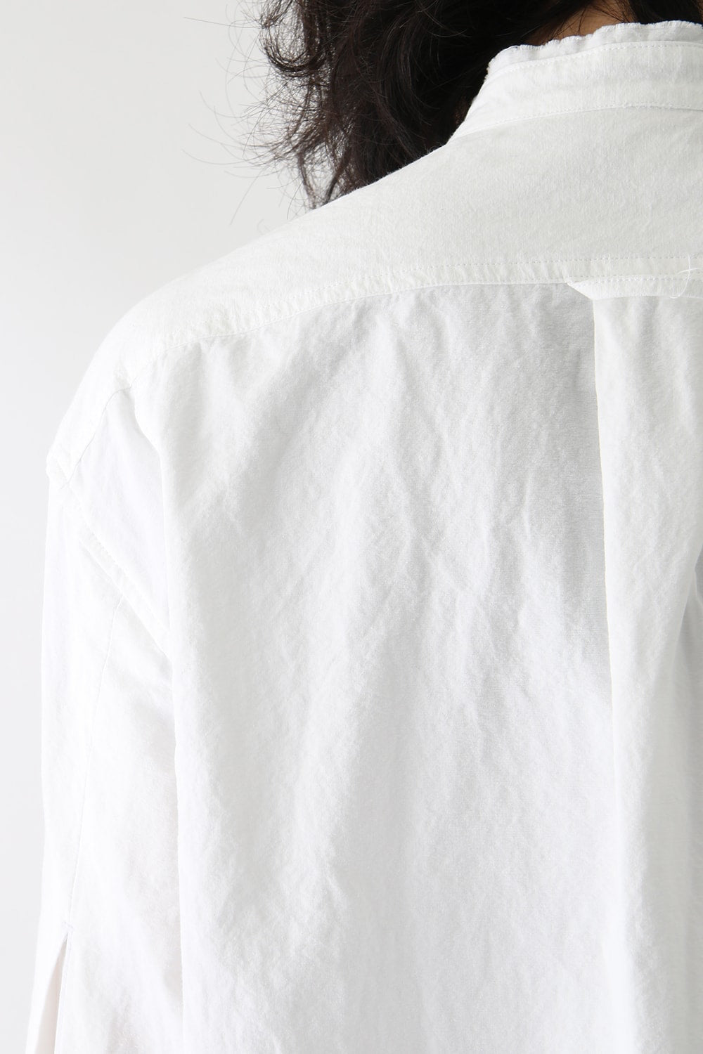 Cotton Linen Typewriter Cloth Long Shirt White