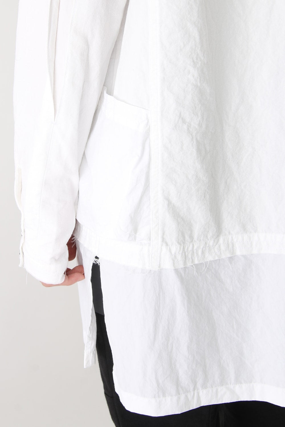 Cotton Linen Typewriter Cloth Long Shirt White