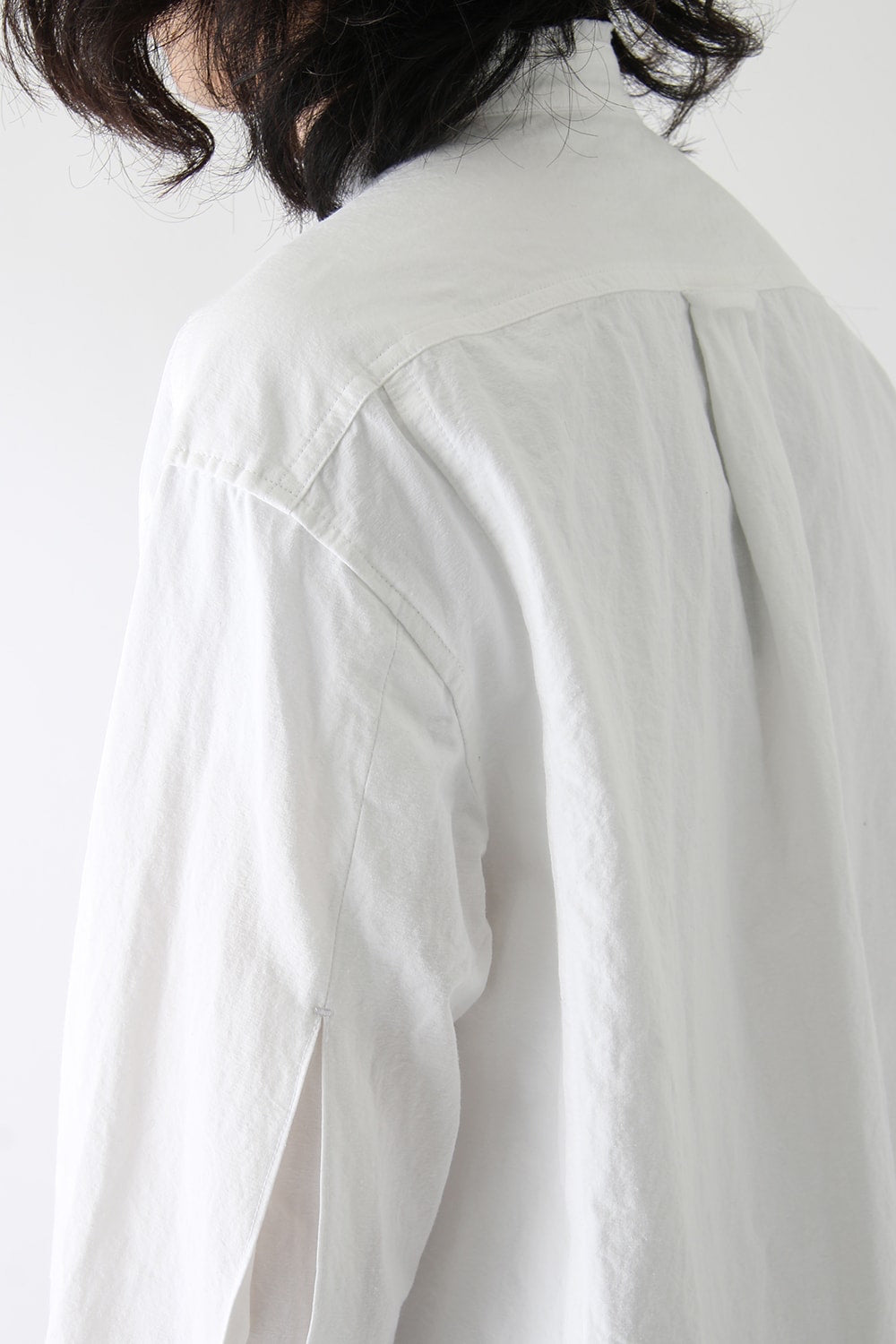 Cotton Linen Typewriter Cloth Long Shirt White