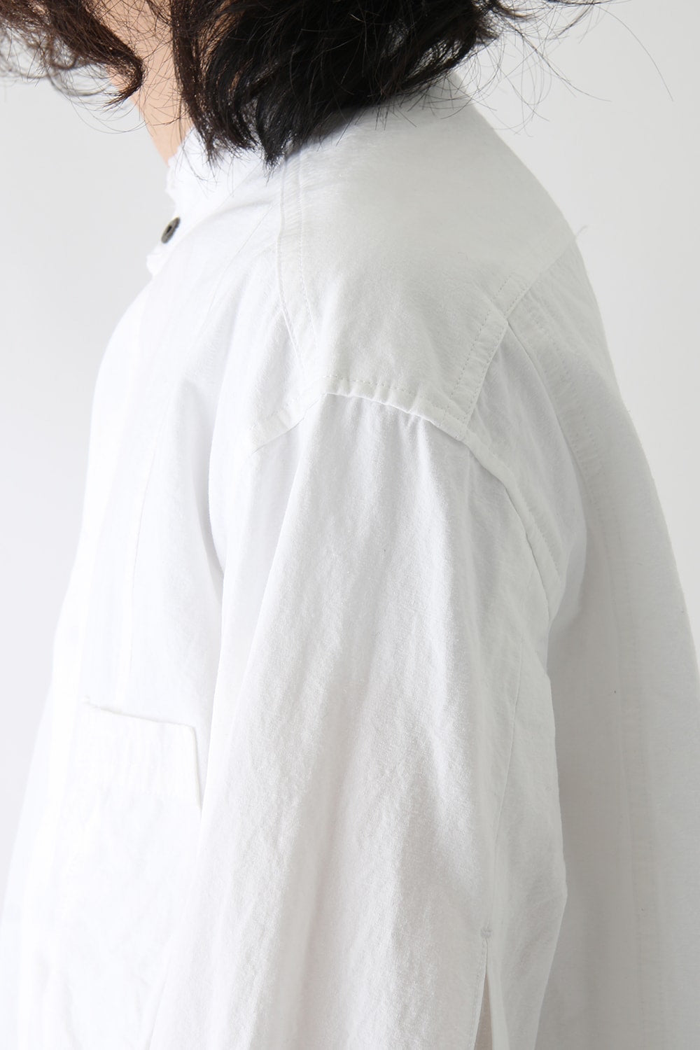 Cotton Linen Typewriter Cloth Long Shirt White