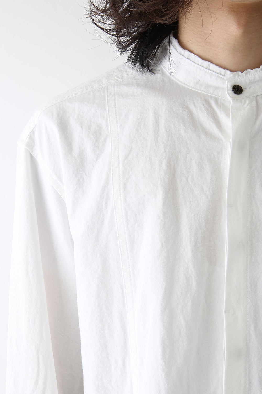 Cotton Linen Typewriter Cloth Long Shirt White