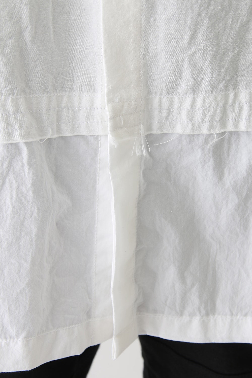 Cotton Linen Typewriter Cloth Long Shirt White