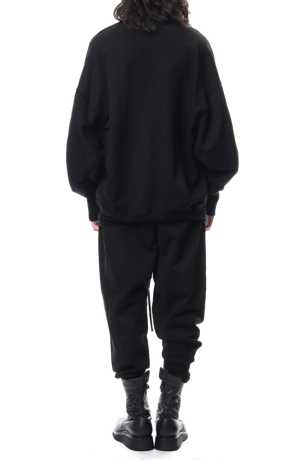 PRINT SEAMED SLEEVE SWEATSHIRT