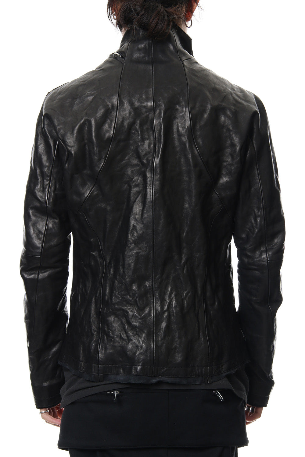 High-necked leather jacket - ST105-0019S