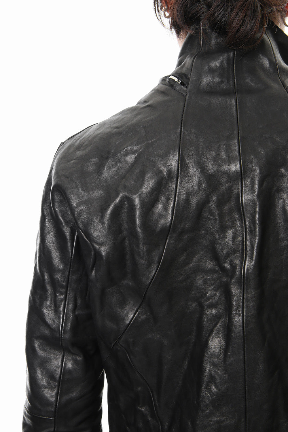 High-necked leather jacket - ST105-0019S