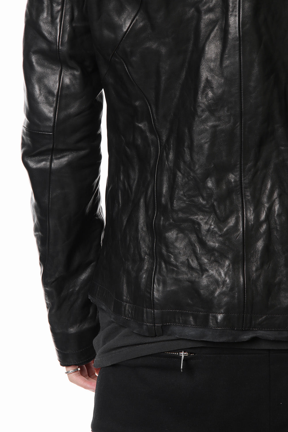 High-necked leather jacket - ST105-0019S