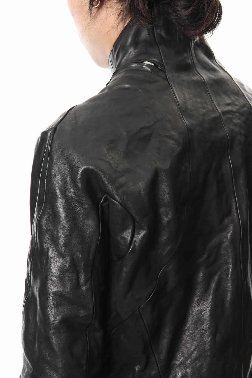 High-necked leather jacket - ST105-0019S