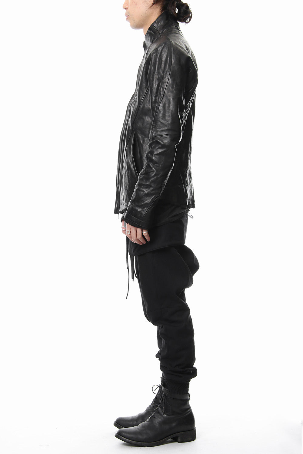 High-necked leather jacket - ST105-0019S