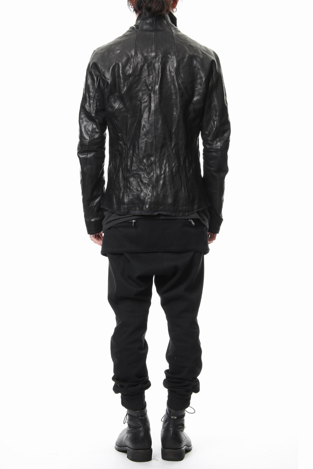 High-necked leather jacket - ST105-0019S