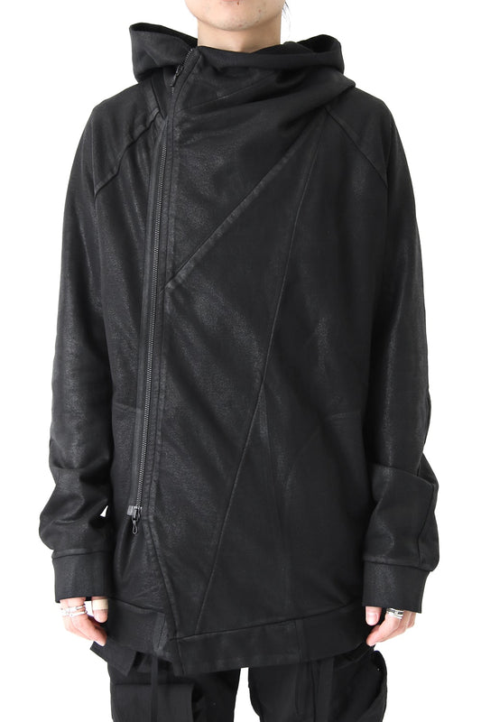 GEOMETRIC COATED ZIP UP HOODIE - JULIUS