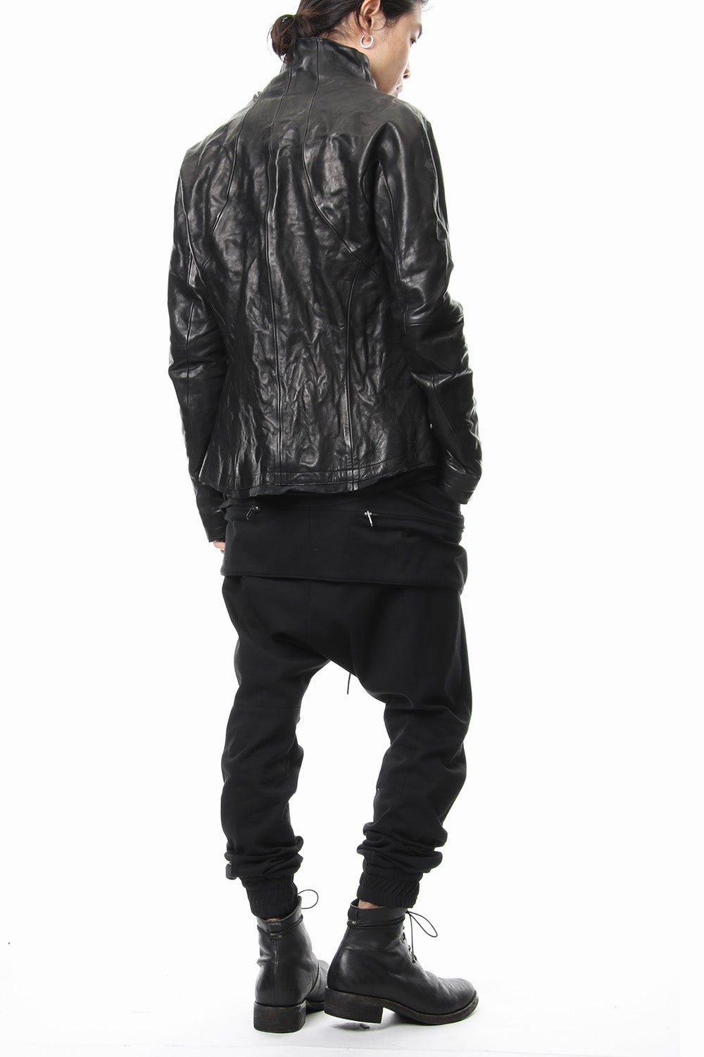 High-necked leather jacket - ST105-0019S