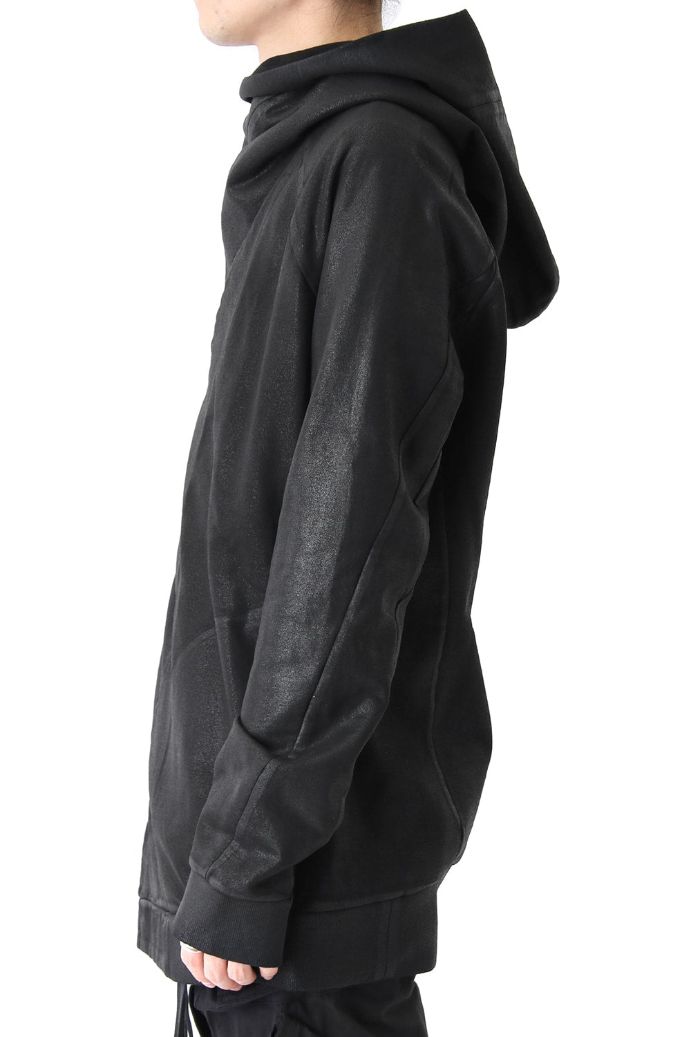 GEOMETRIC COATED ZIP UP HOODIE - JULIUS