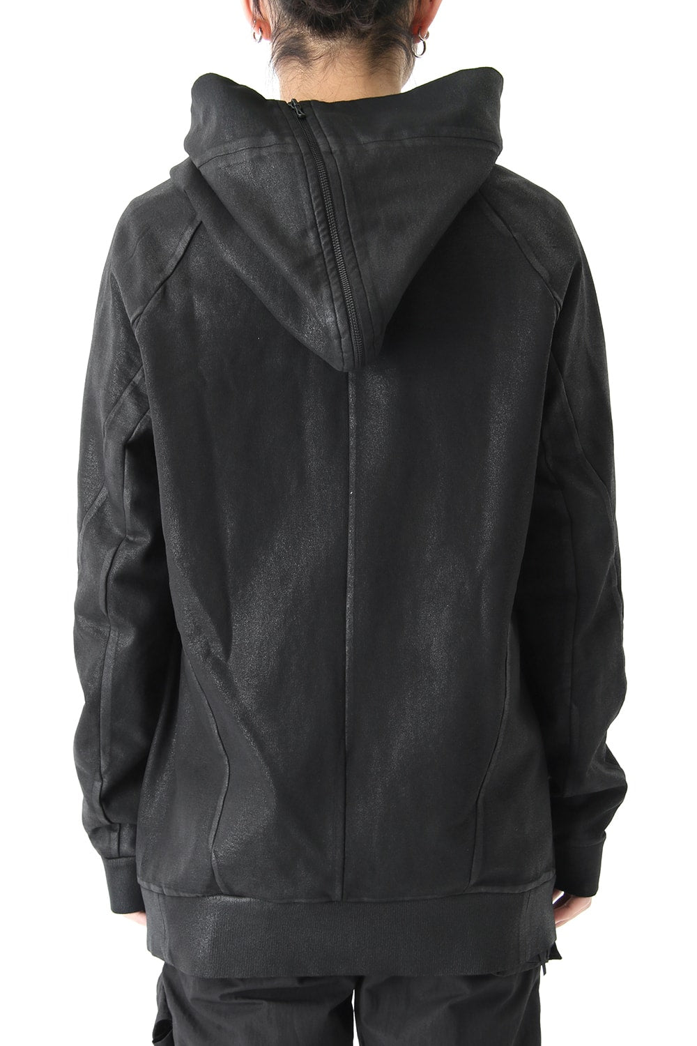 GEOMETRIC COATED ZIP UP HOODIE - JULIUS