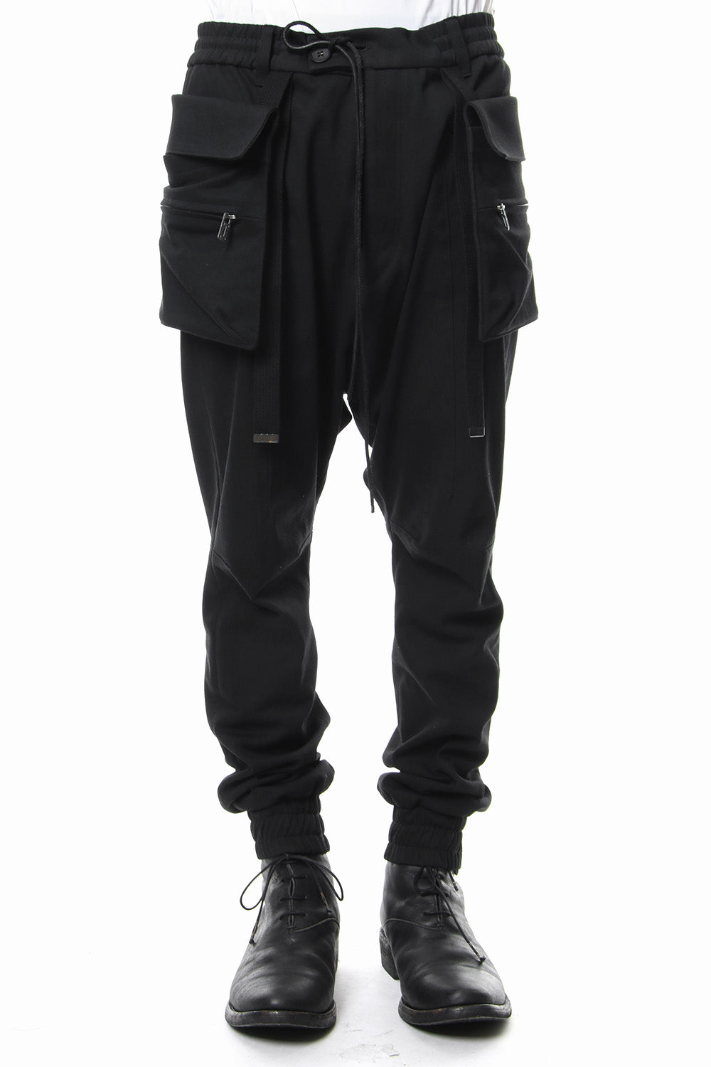 Flap bag drop crotch pants jog - ST107-0079S