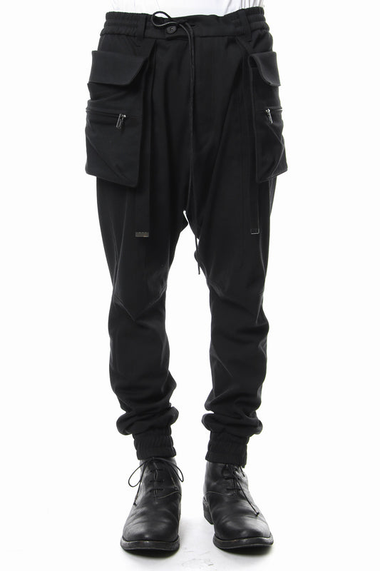 Flap bag drop crotch pants jog - ST107-0079S