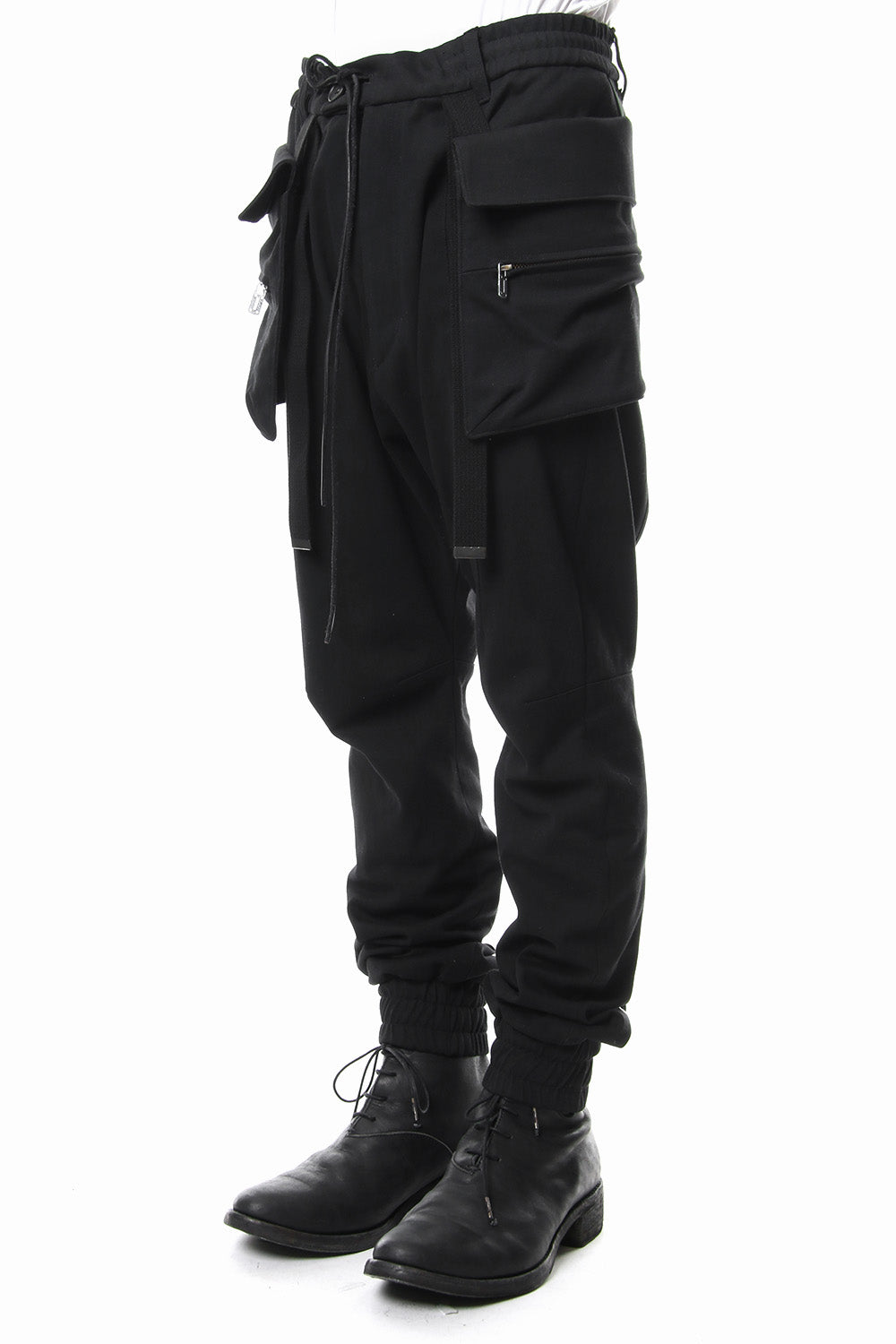 Flap bag drop crotch pants jog - ST107-0079S