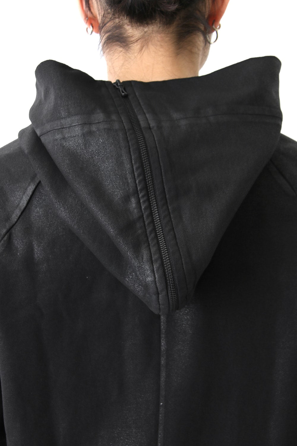 GEOMETRIC COATED ZIP UP HOODIE - JULIUS