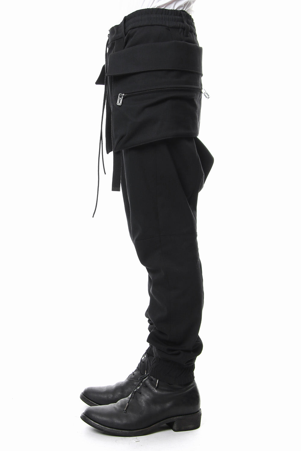 Flap bag drop crotch pants jog - ST107-0079S