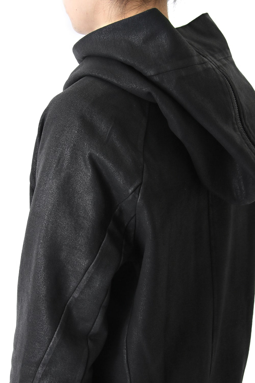 GEOMETRIC COATED ZIP UP HOODIE - JULIUS