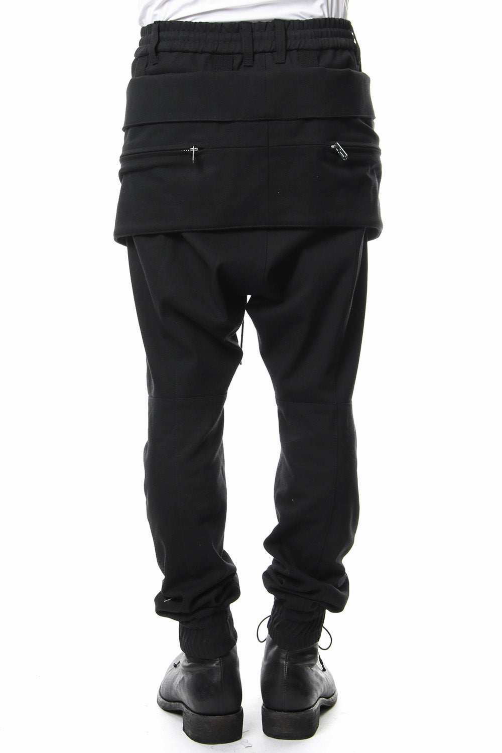 Flap bag drop crotch pants jog - ST107-0079S