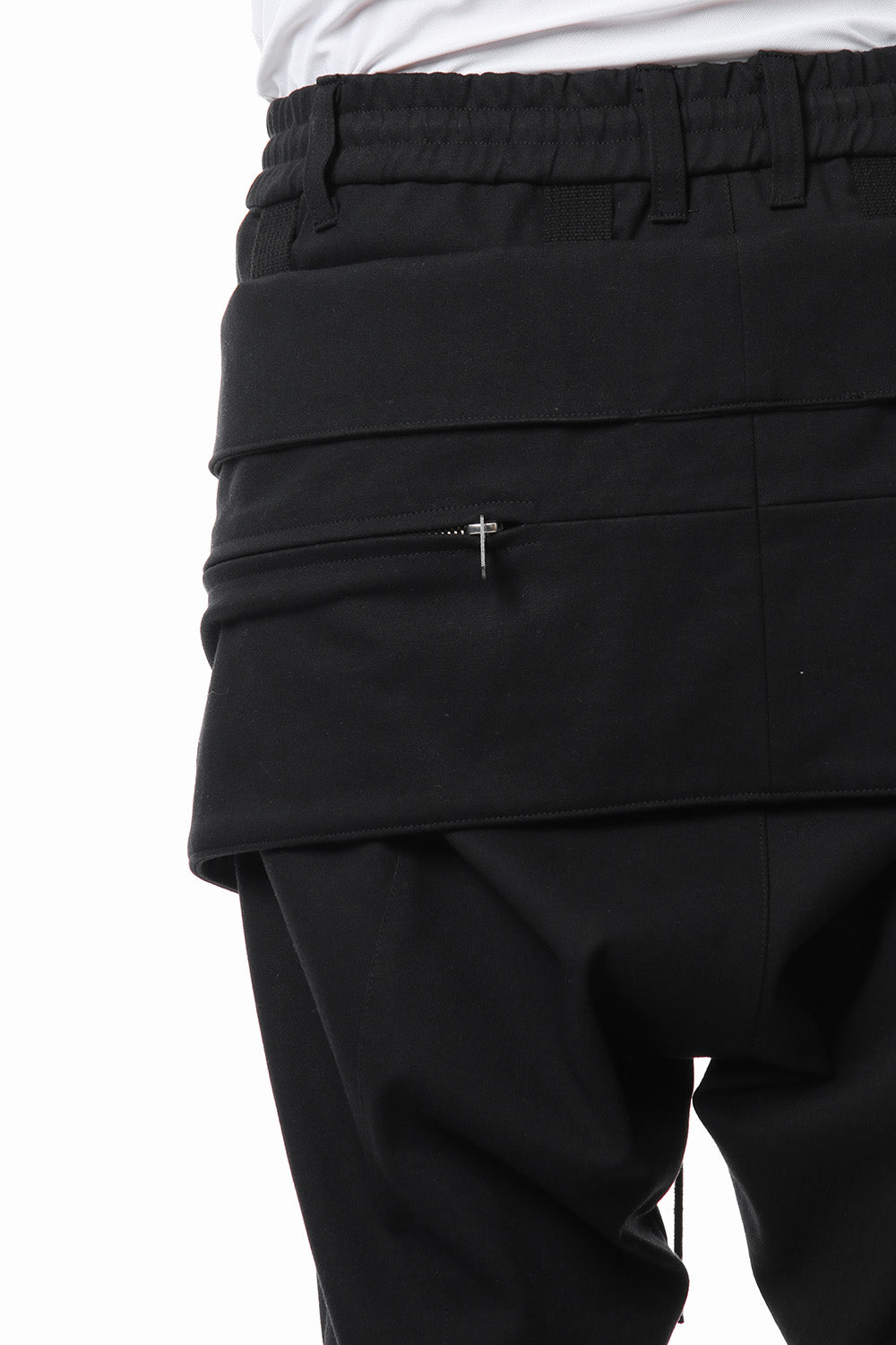 Flap bag drop crotch pants jog - ST107-0079S