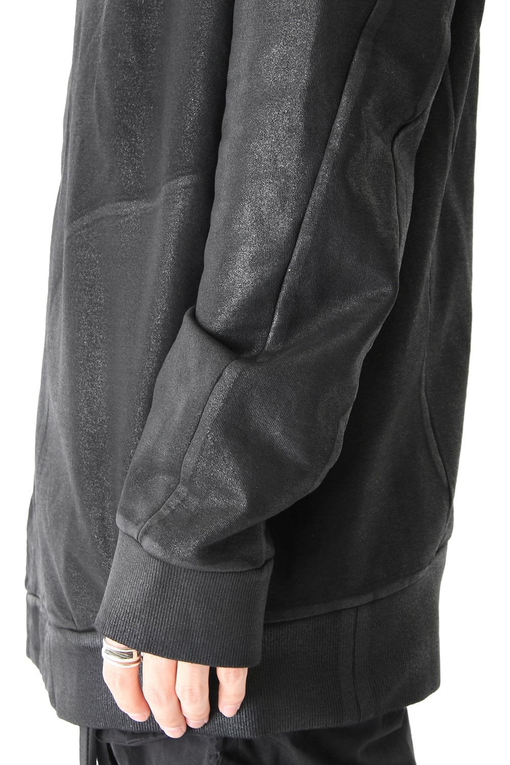 GEOMETRIC COATED ZIP UP HOODIE - JULIUS