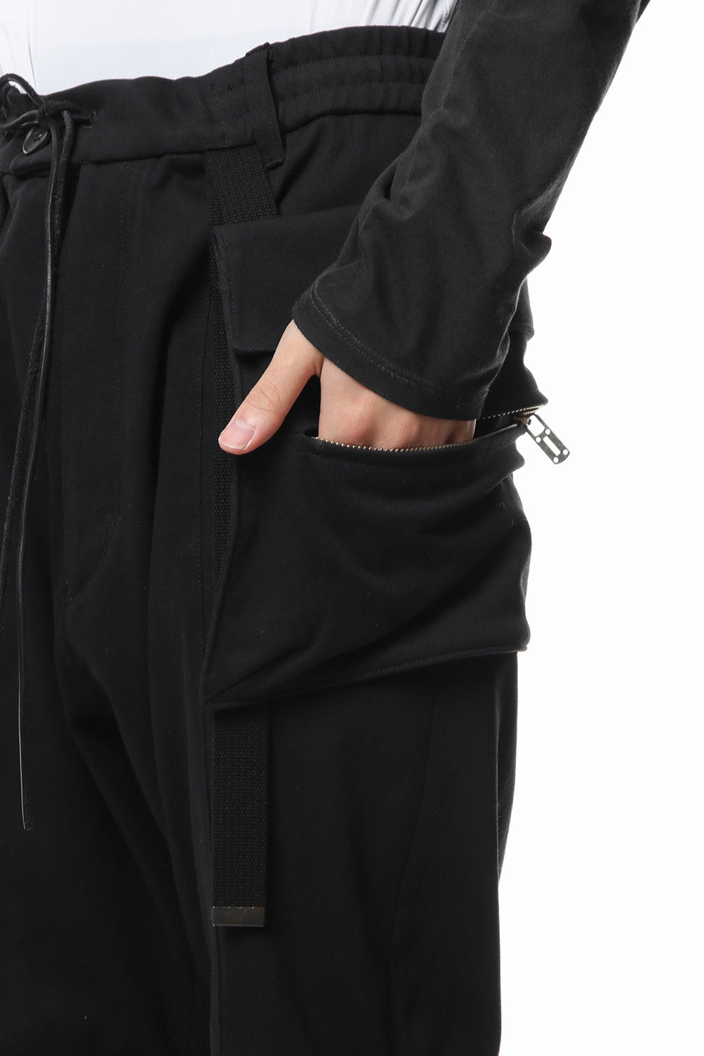 Flap bag drop crotch pants jog - ST107-0079S