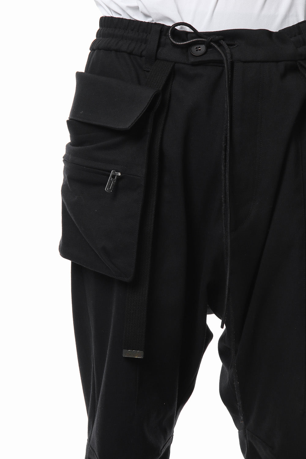 Flap bag drop crotch pants jog - ST107-0079S