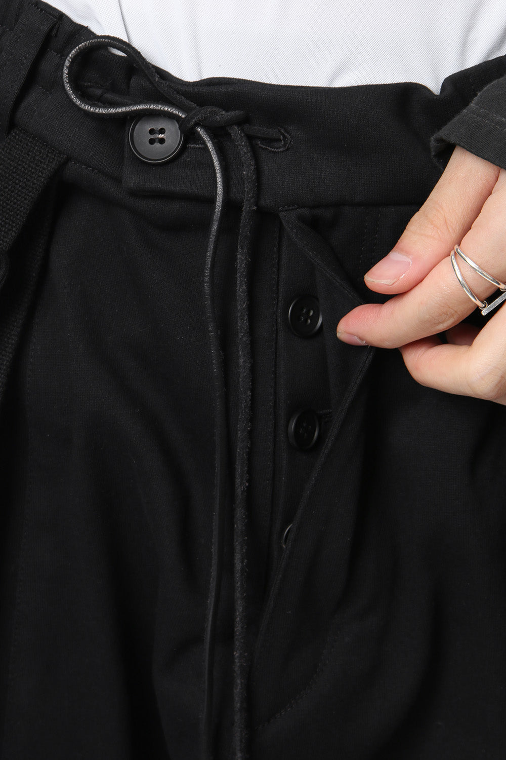 Flap bag drop crotch pants jog - ST107-0079S