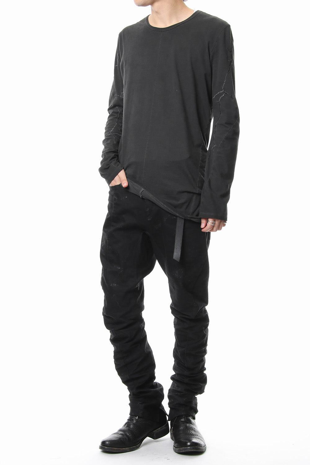 Flap bag drop crotch pants jog - ST107-0079S