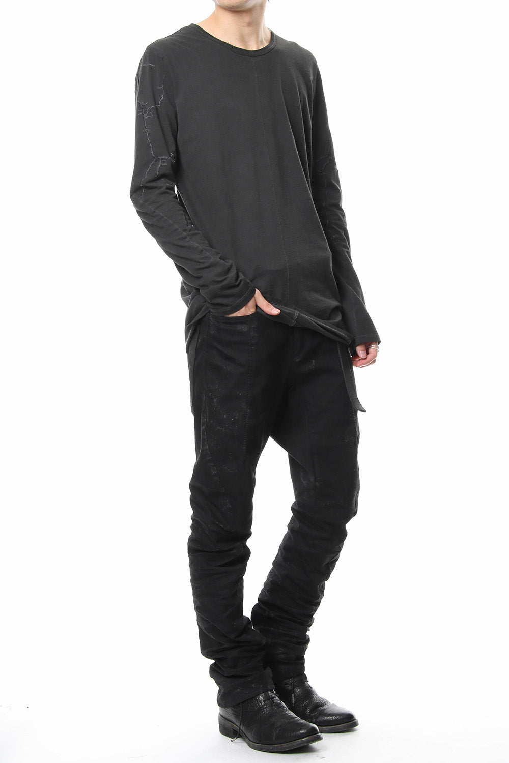 Flap bag drop crotch pants jog - ST107-0079S