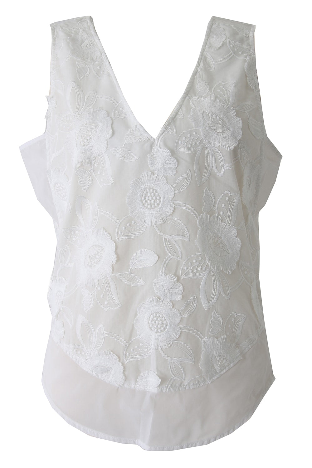 FRINGE EMB SLEEVELESS TOP - 17S-SH-01