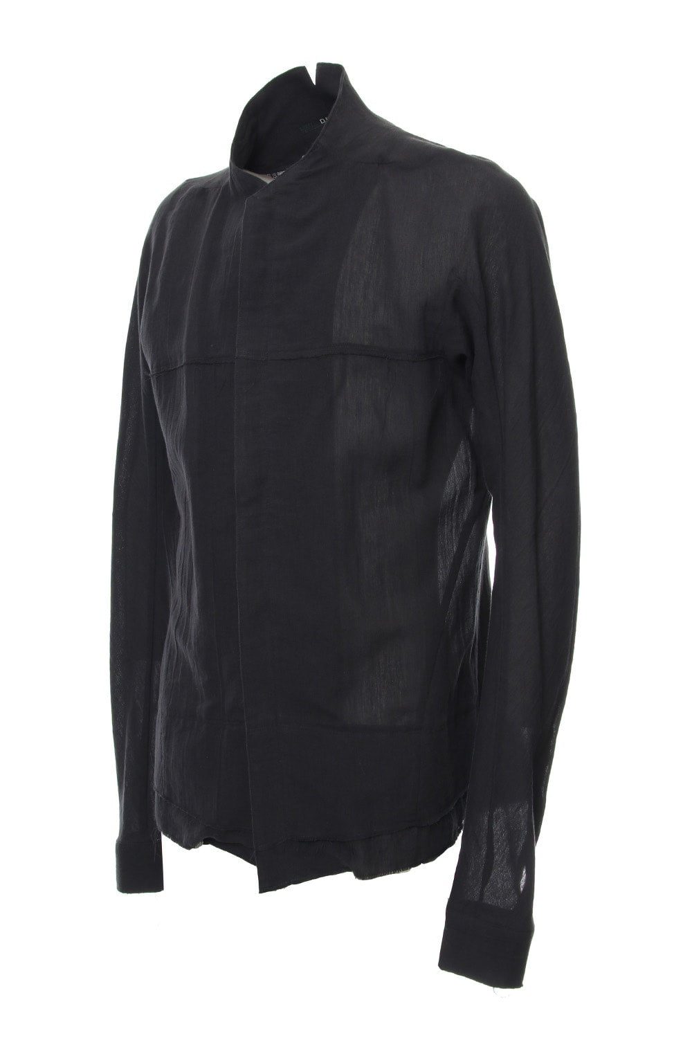 Japanese paper Cotton stand collar shirt - ST102-0049S Black