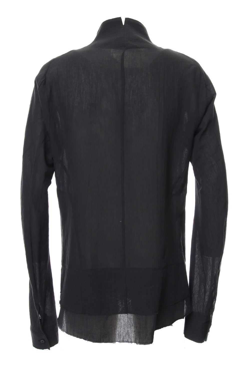 Japanese paper Cotton stand collar shirt - ST102-0049S Black