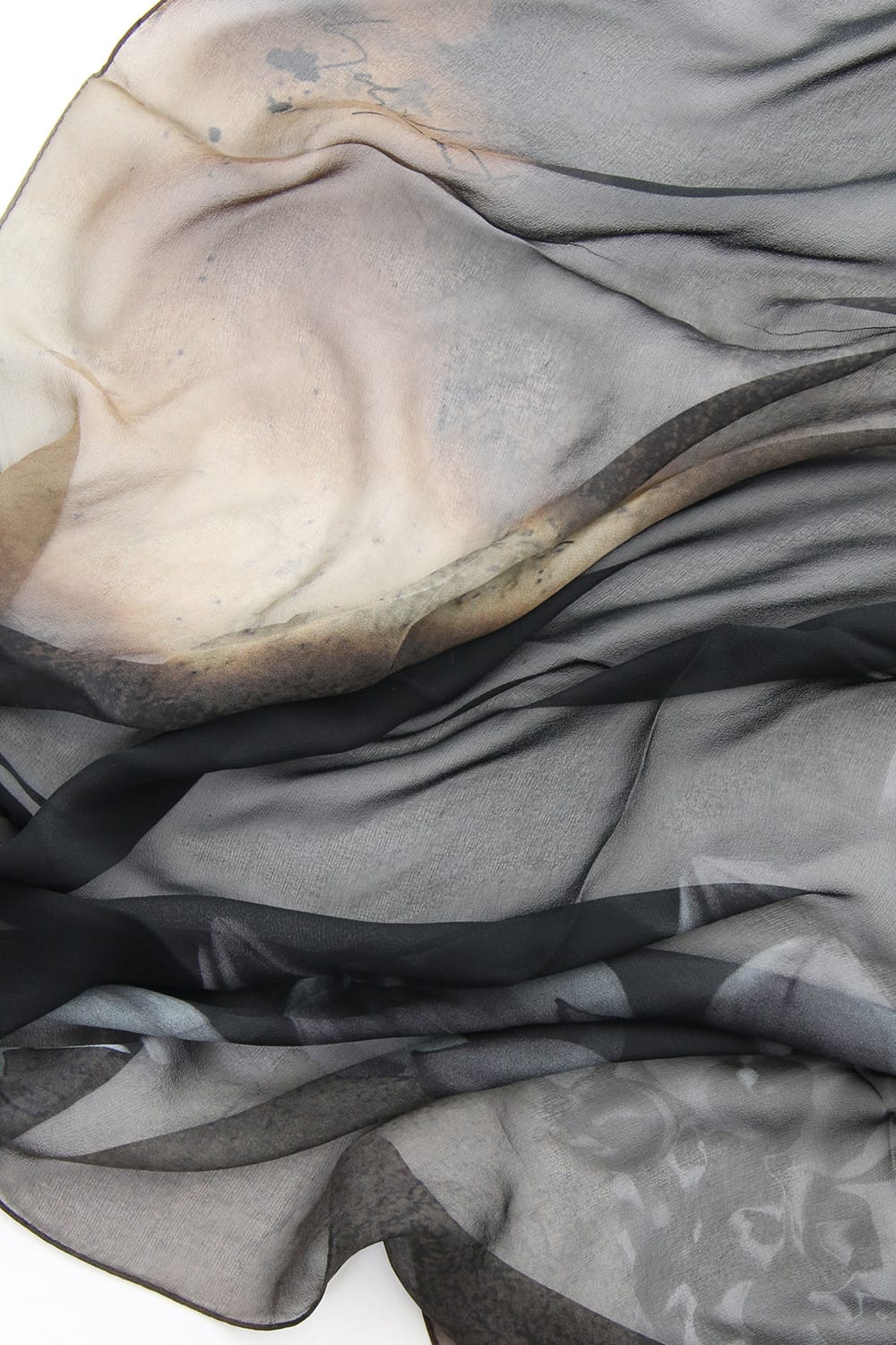 Paper Burning & Dahlia Grilled Silk Chiffon Scarf - DV-L14-414