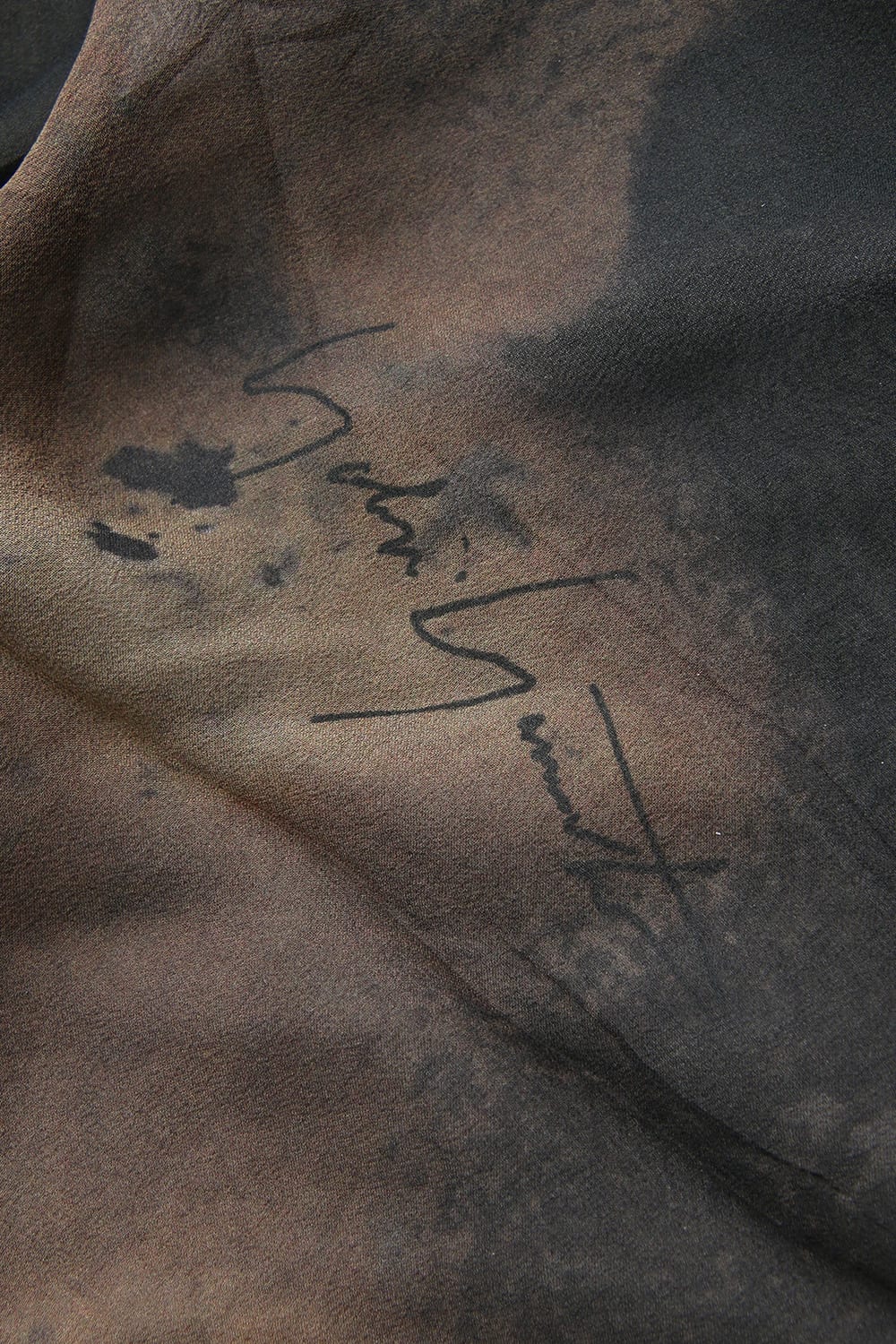 Paper Burning & Dahlia Grilled Silk Chiffon Scarf - DV-L14-414