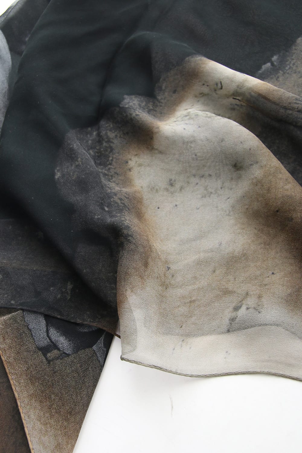 Paper Burning & Dahlia Grilled Silk Chiffon Scarf - DV-L14-414