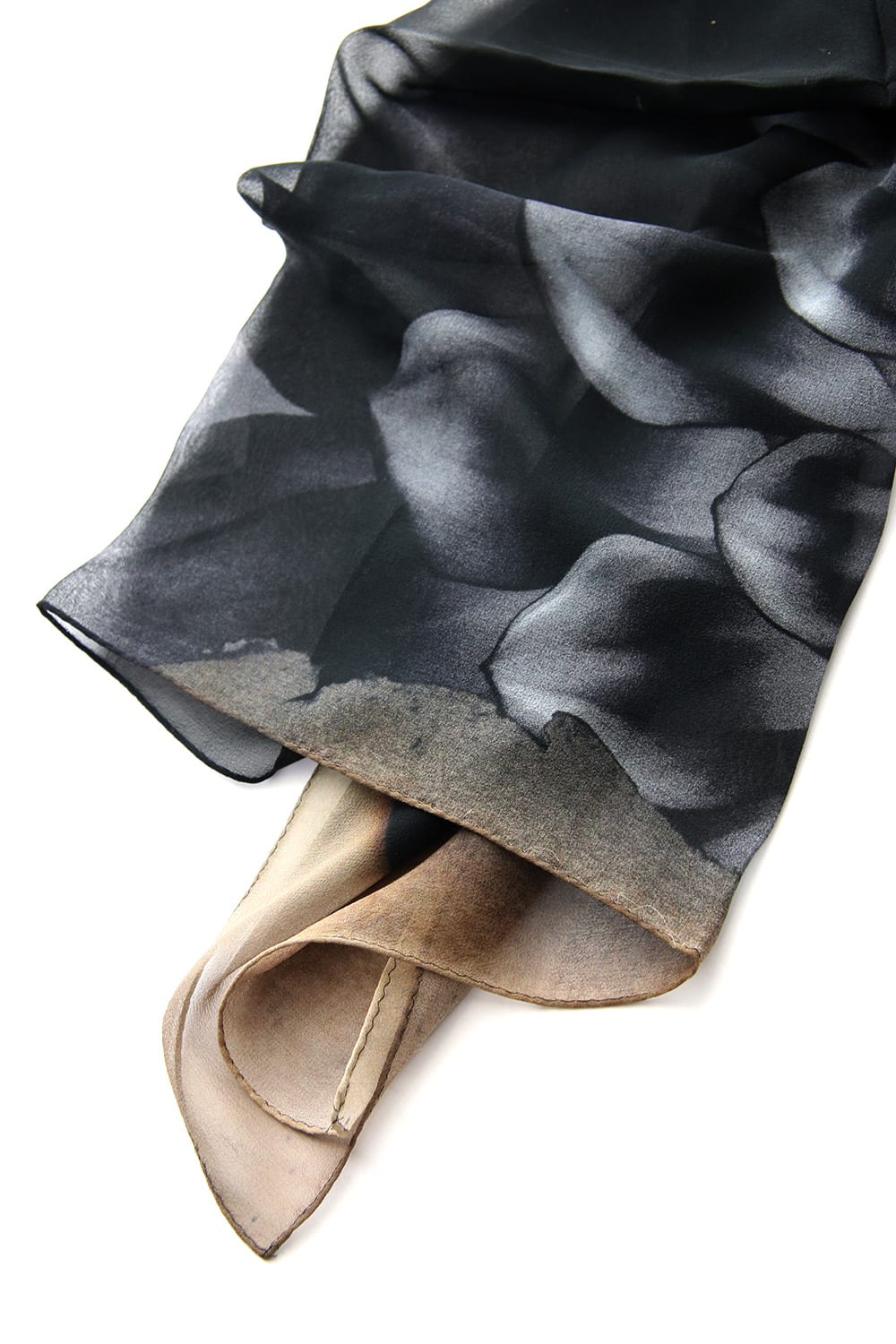 Paper Burning & Dahlia Grilled Silk Chiffon Scarf - DV-L14-414