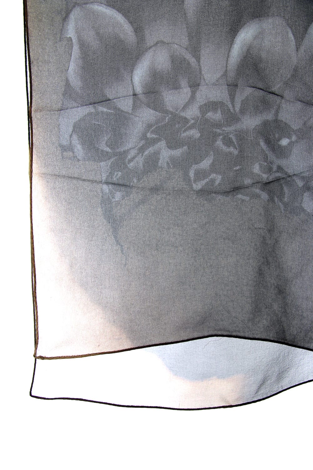 Paper Burning & Dahlia Grilled Silk Chiffon Scarf - DV-L14-414