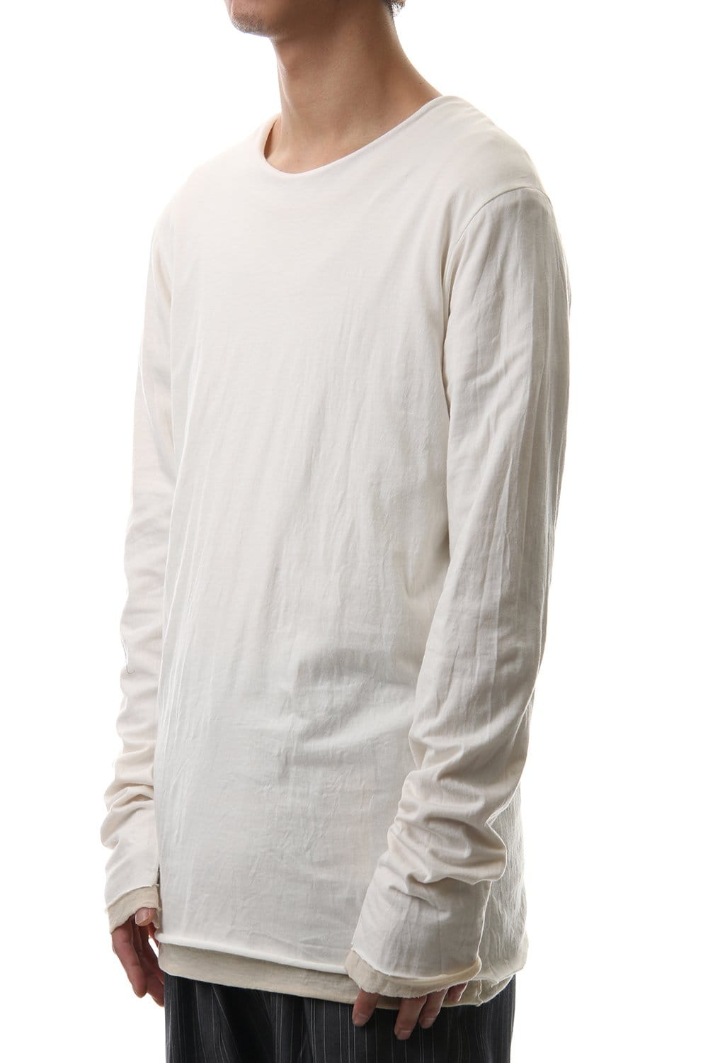 Cotton W-face L/S T-Shirts White x Off White