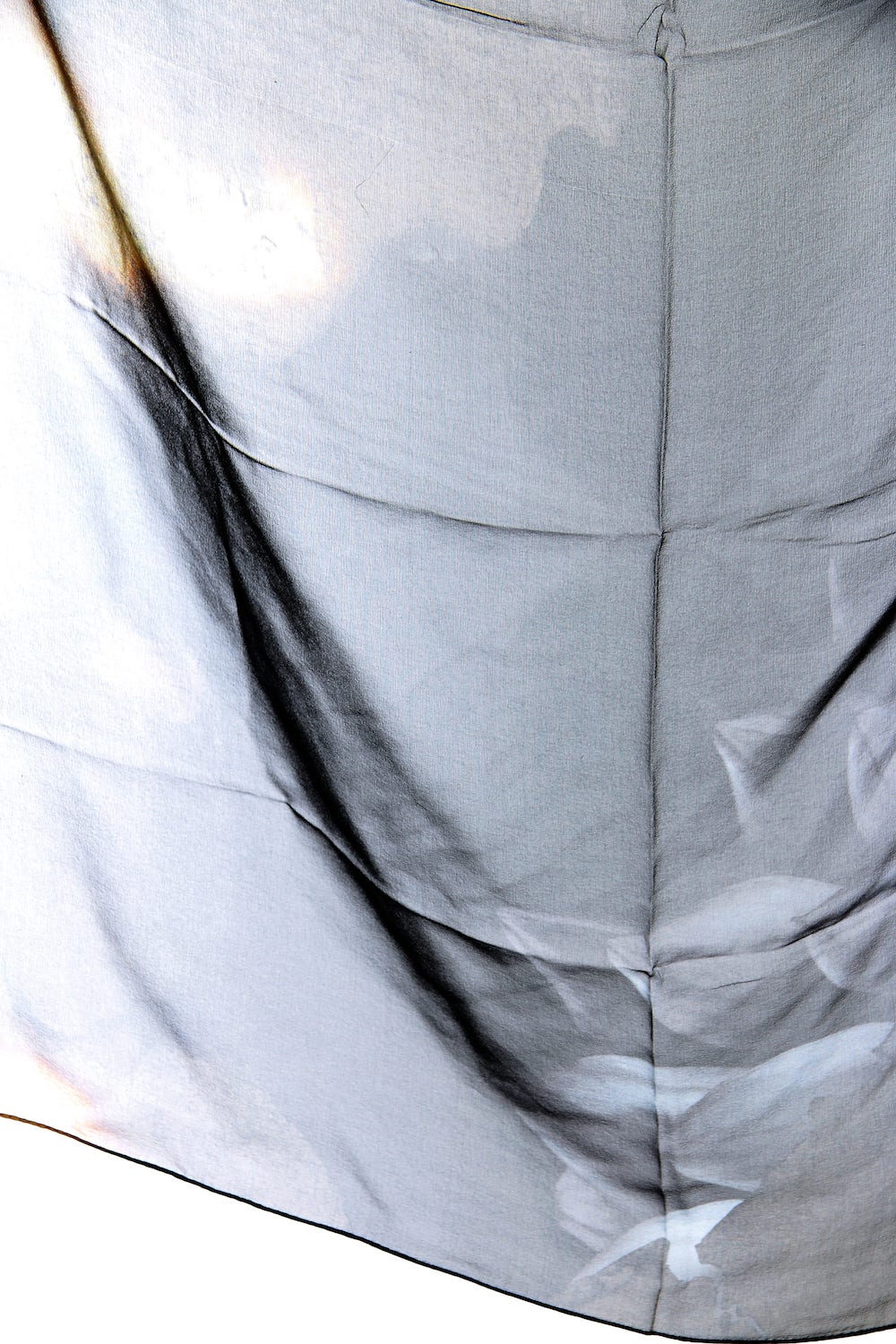 Paper Burning & Dahlia Grilled Silk Chiffon Scarf - DV-L14-414