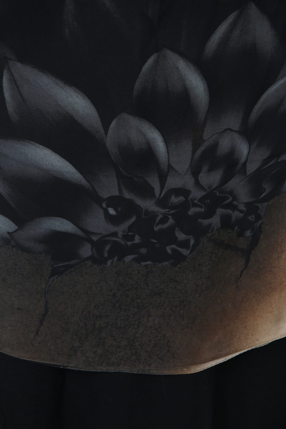 Paper Burning & Dahlia Grilled Silk Chiffon Scarf - DV-L14-414