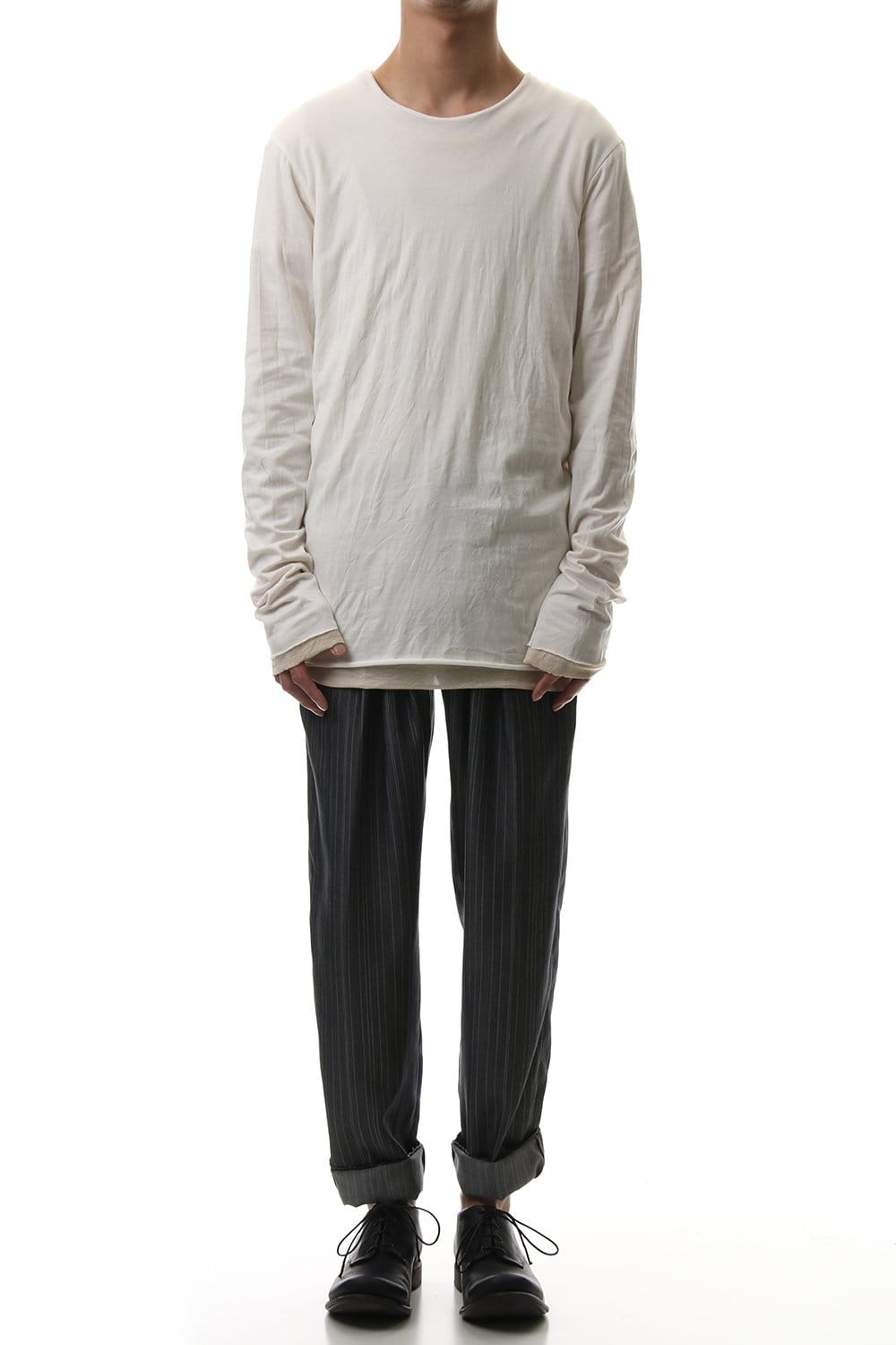 Cotton W-face L/S T-Shirts White x Off White