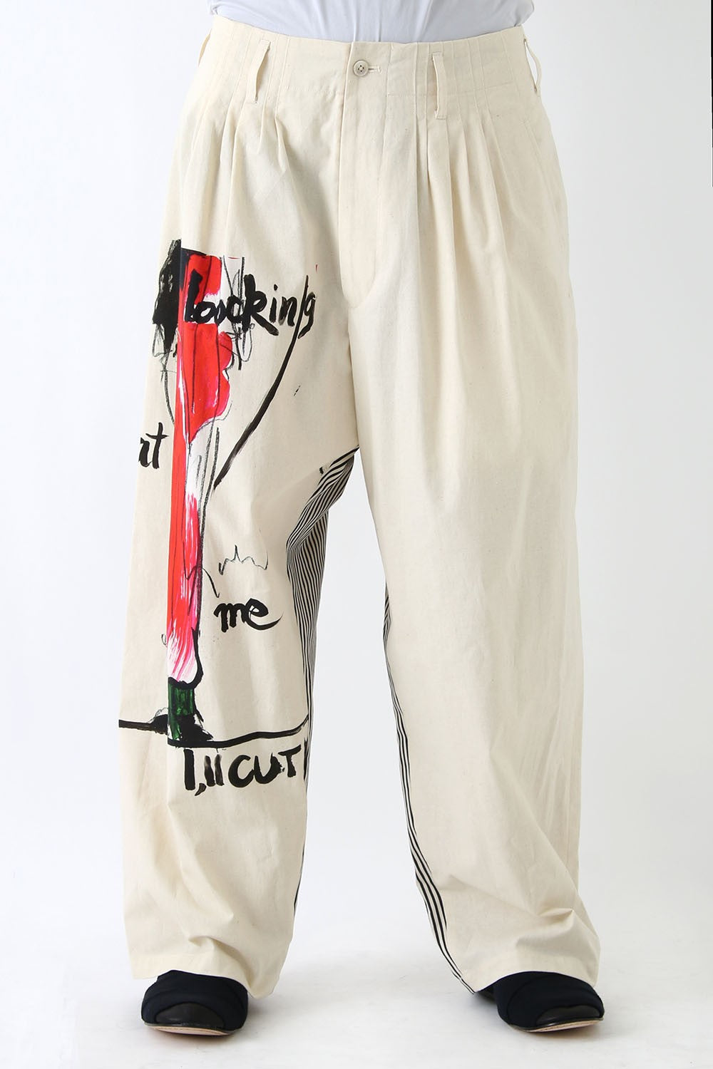 Right Side Cut Women Motif Pants